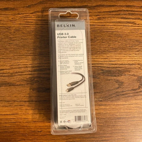 Belkin USB 2.0 10ft printer cable​ - Picture 2 of 2